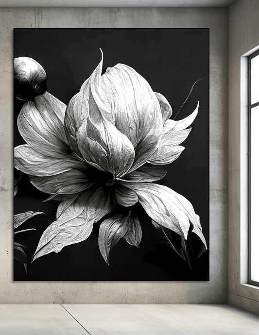 BLACK AND WHITE FLORAL I