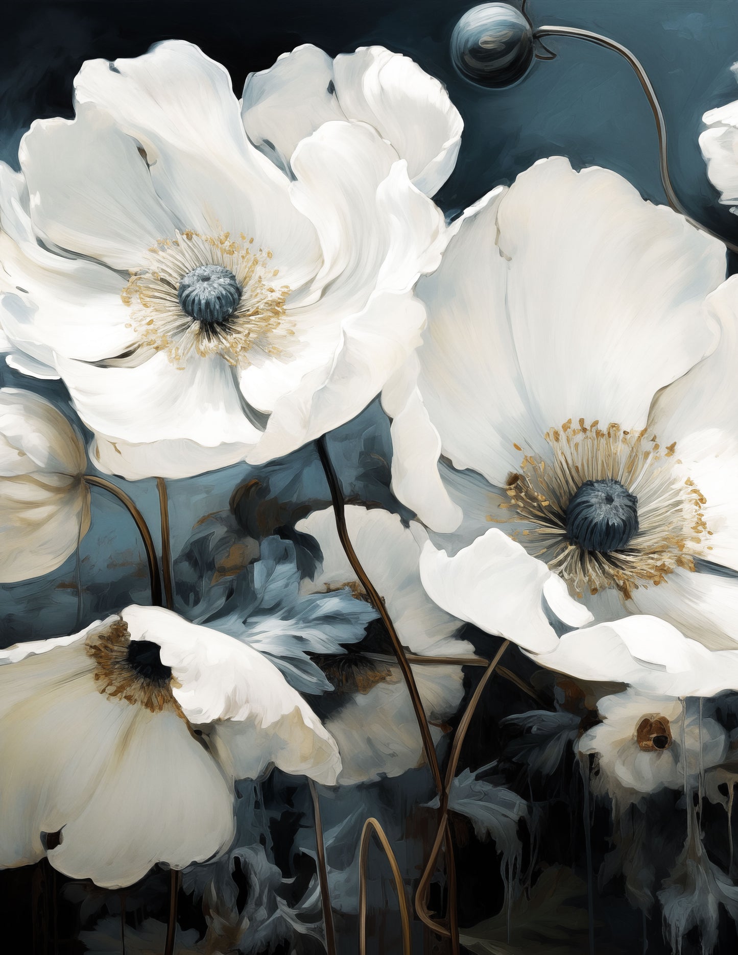 WHITE POPPIES I