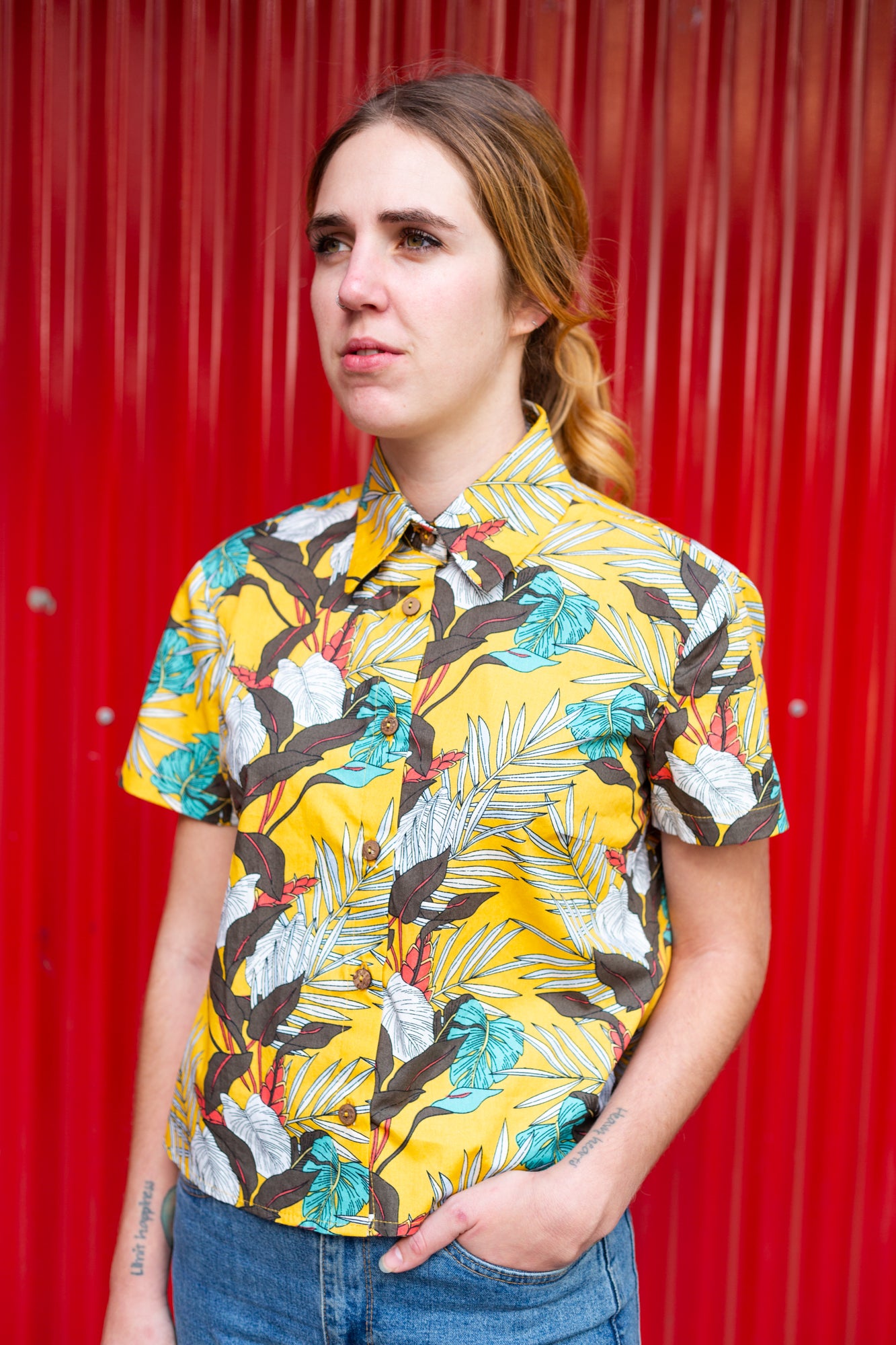 Lemon Chrome Short Sleeve Button Shirt