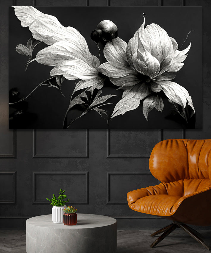 BLACK & WHITE FLORAL