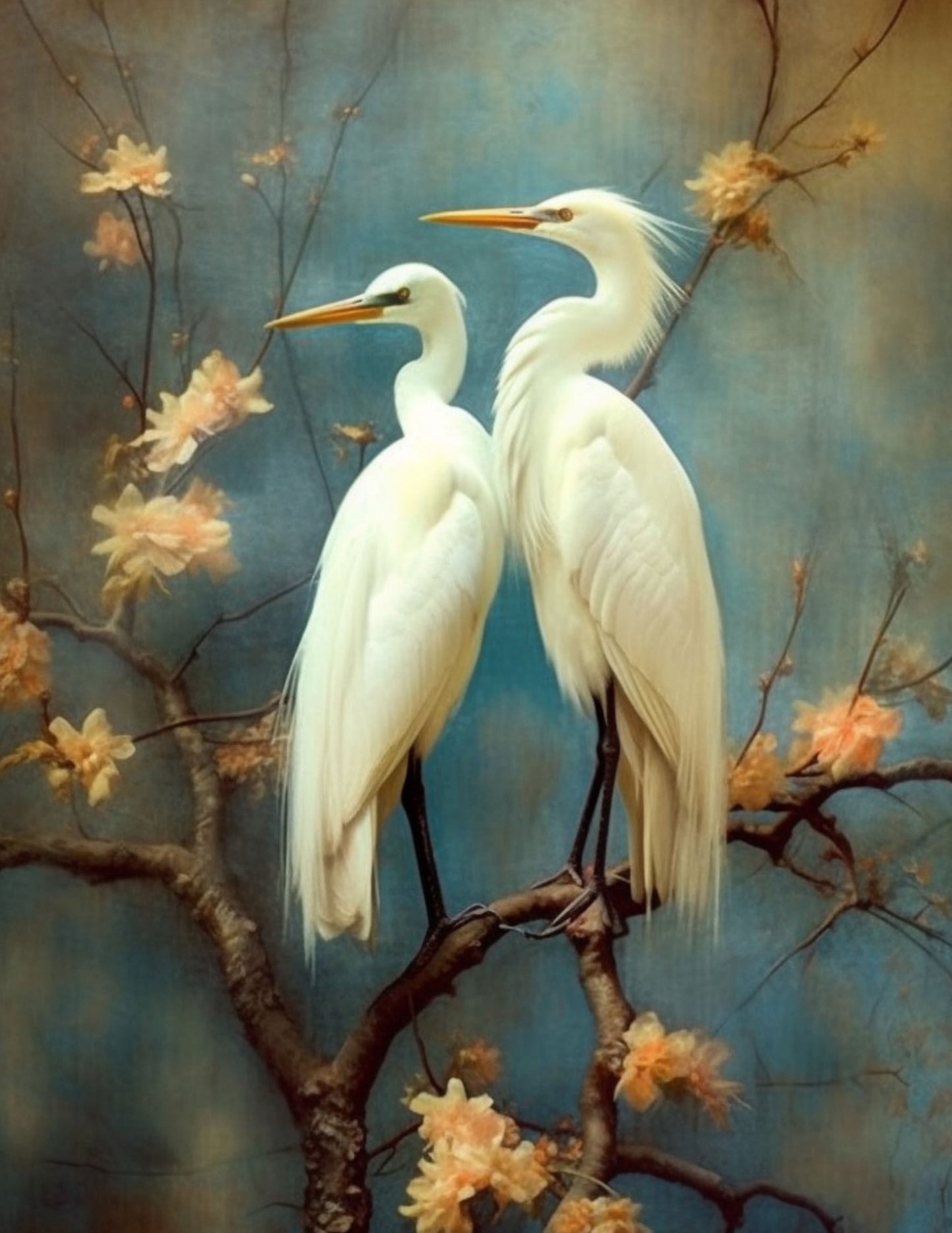 Vintage White Birds