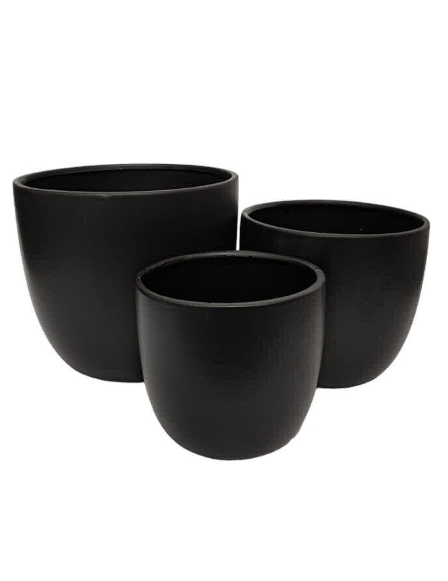 MATT BLACK PLANTERS, SET OF 3