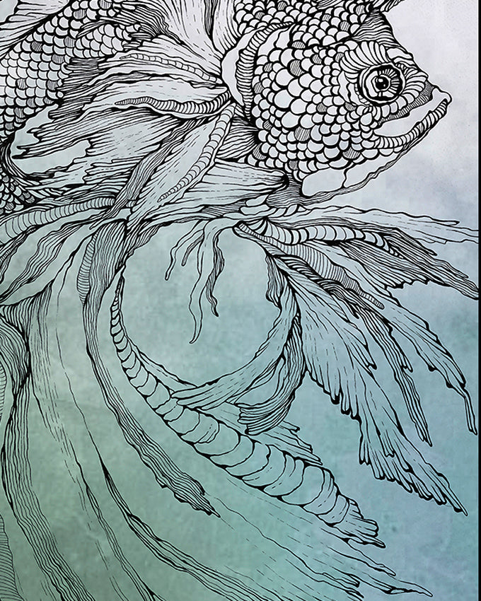 BLUE FISH LINE ART