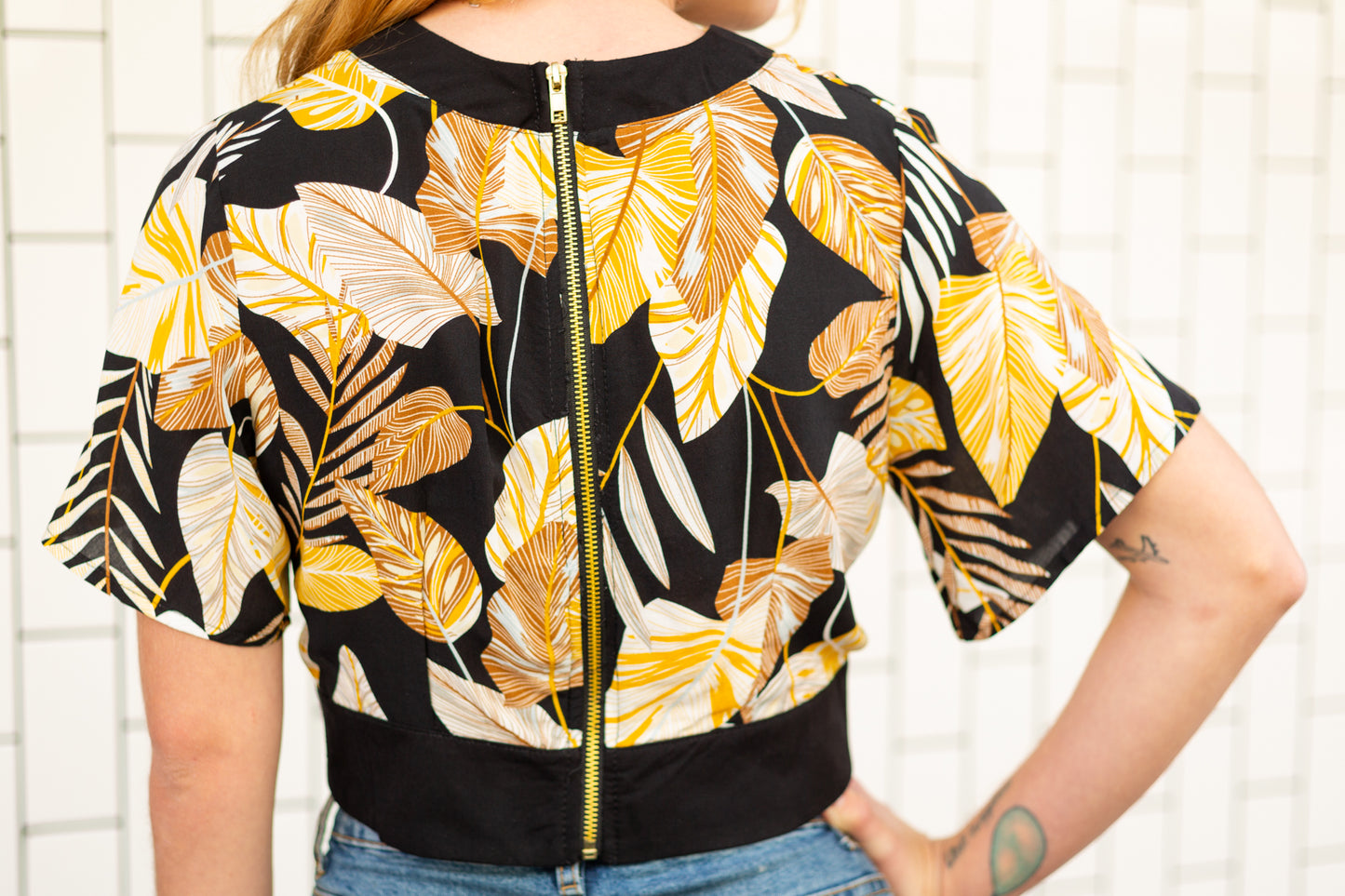 Leaf Motif Crop Top