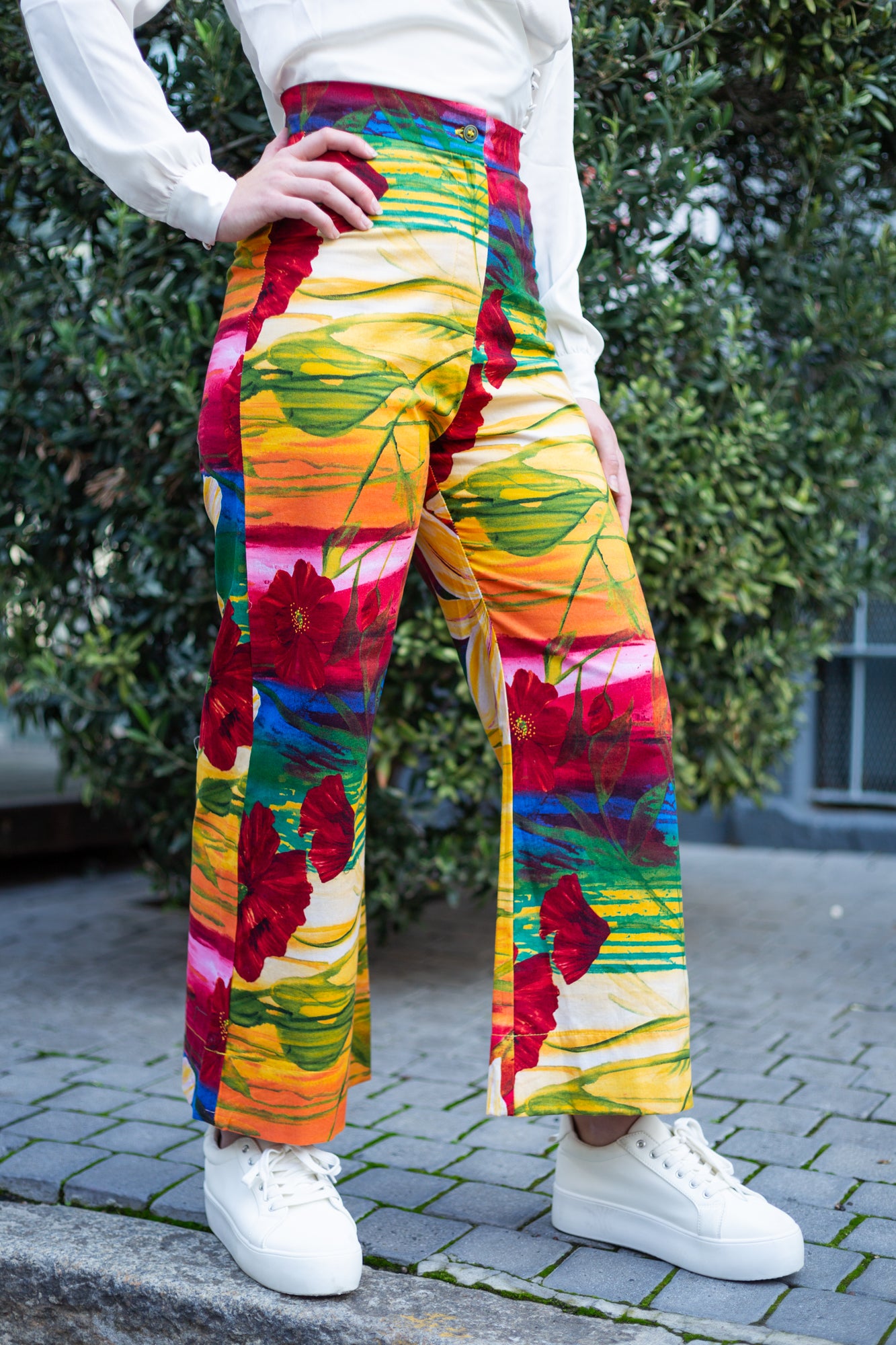 Bright botanical culotte