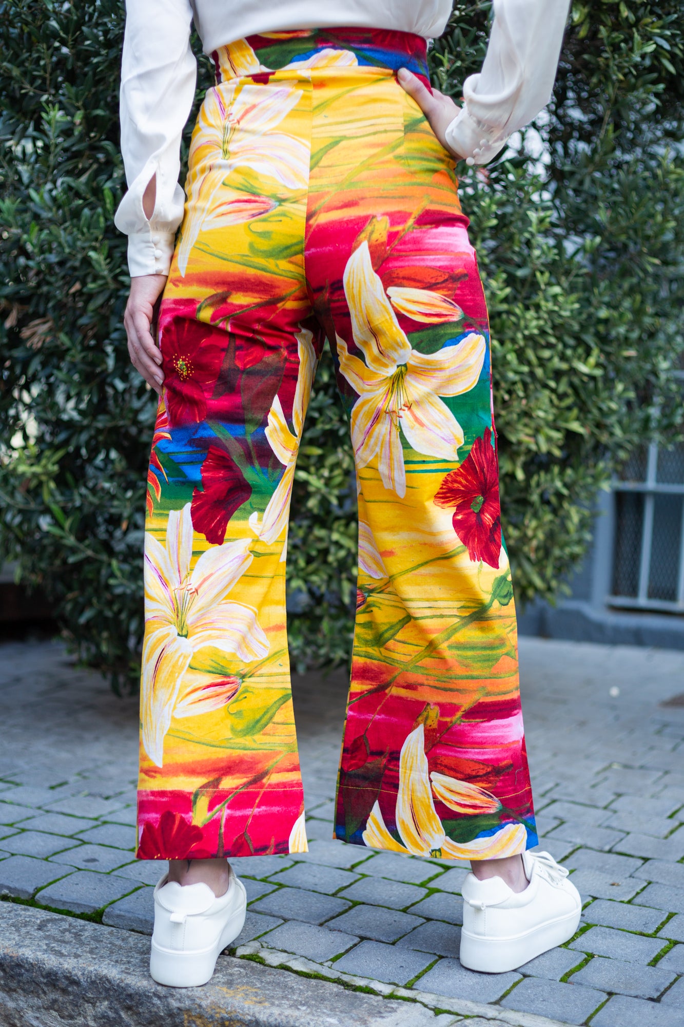 Bright botanical culotte